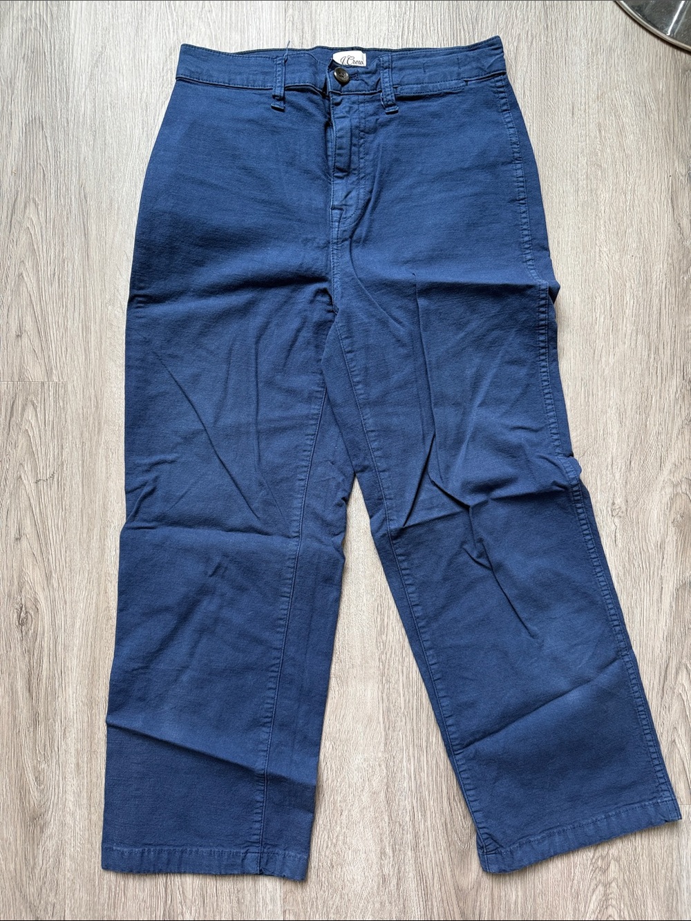 J. Crew Navy Cropped Wide-Leg Pants